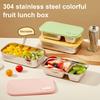 Контейнеры для закусок из нержавеющей стали, ланч-бокс с 2 отделениями, герметичный бенто-бокс с крышками, многоразовые контейнеры для хранения продуктов для путешествий, кемпинга, отдыха на природе