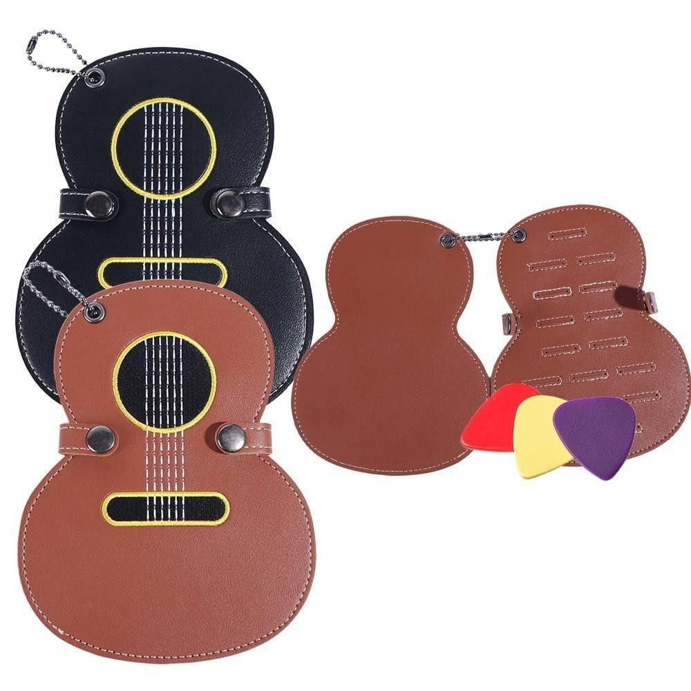 Large Capacity Guitar Plectrums Bag Guitar Shaped Guitar Pick Clip Guitar Pick Holder Bag Ukuleles