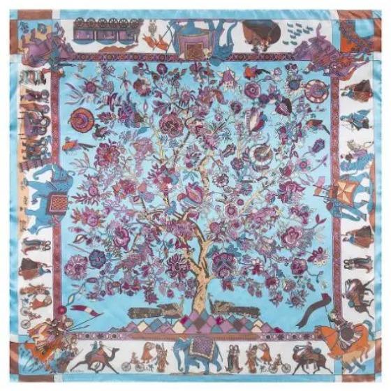 New Oil Painting Floral Print Women Silk Scarf Large Square Scarves Female Bandana Fashion Ladies Hijab Kerchief Scarves