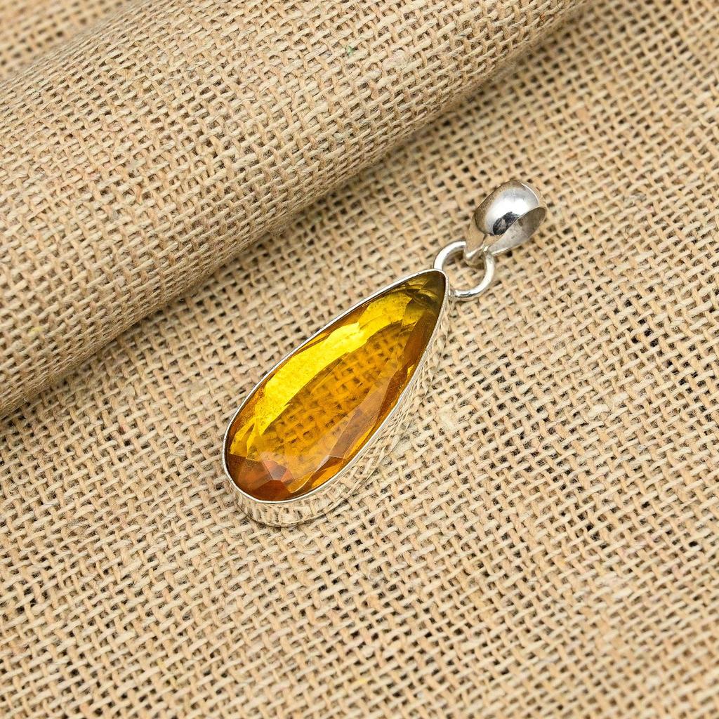 Великолепный медовый топаз, драгоценный камень, ювелирные изделия ручной работы из стерлингового серебра 925 пробы для свадебного подарка