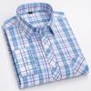 Pure Cotton Mens Plaid Shirts Long Sleeve Busienss Casual Classical Checked Design Fashion
