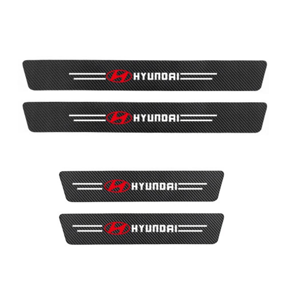 4Pcs Car Threshold Strip Door Plate Sill Scuff Cover Sticker For Hyundai
