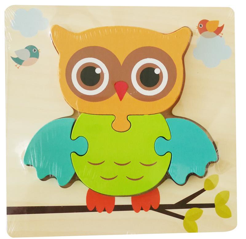 Деревянная Имитация Мультяшный Транспорт Животное Пазл Раннее Детство Образование Строительный Блок Дети Ребенок Когнитивный Трехмерный Пазл