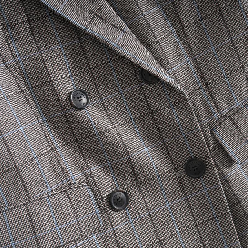 Di*Su Girl Series Double-Breasted Plaid Suit Coat
