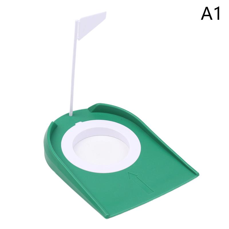 Тренажер для гольфа в помещении с лункой, паттер с флагом, тренировочное приспособление для игры на лужайке, домашнее учебное приспособление для игры во дворе, регулируемое отверстие