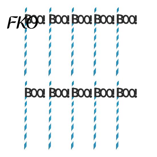 Stiff Striped Paper Straws 10PCS Disposable Straws, with Halloween Theme Decorative Patterns, Odorless Party Accessories Drinking for Cocktails