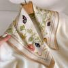 100% Pure Silk Square Scarf Women Lightweight Elegant Neck Fashion Accessory 53x53cm Printed Satin Weave