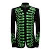 Mens Stylish Court Prince Green Embroidery Blazers Suit Jacket