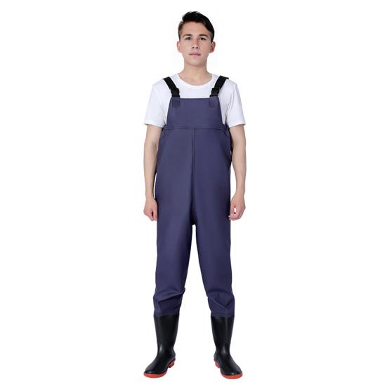 Fishing Bib Overall with Anti-slip Rubber Boots Waterproof Breathable Adjustable Men Women Hunting Work Pants Trouser Rain Gear Workwear