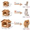Washable Cat House Foldable Puppy Kennel Puppy Cave Pet House  Autumn