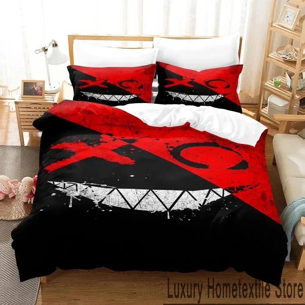 3D Print XOXO Devil Smiling Face Bedding Set Duvet Cover Bed Set Quilt Cover Pillowcase Comforter King Queen Size Boys Adult