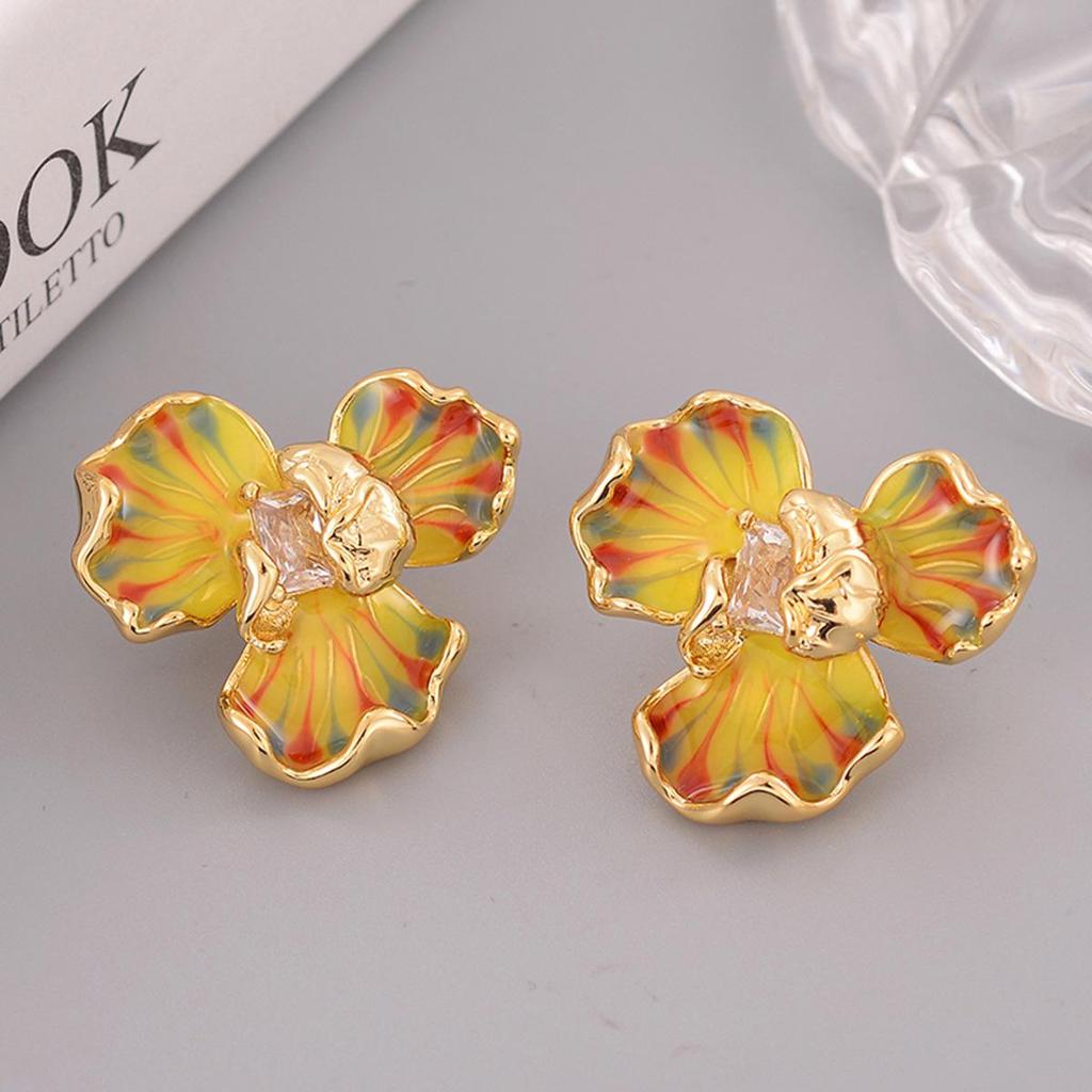 Винтажные серьги-пусеты из барочного жемчуга: Ретро Живопись Маслом и Женские Украшения в Новом Китайском Стиле