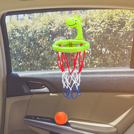 Детская баскетбольная игрушка на присоске с 3 шариками для ванны, мультяшный динозавр, координация рук и глаз, настенное крепление, баскетбольное кольцо