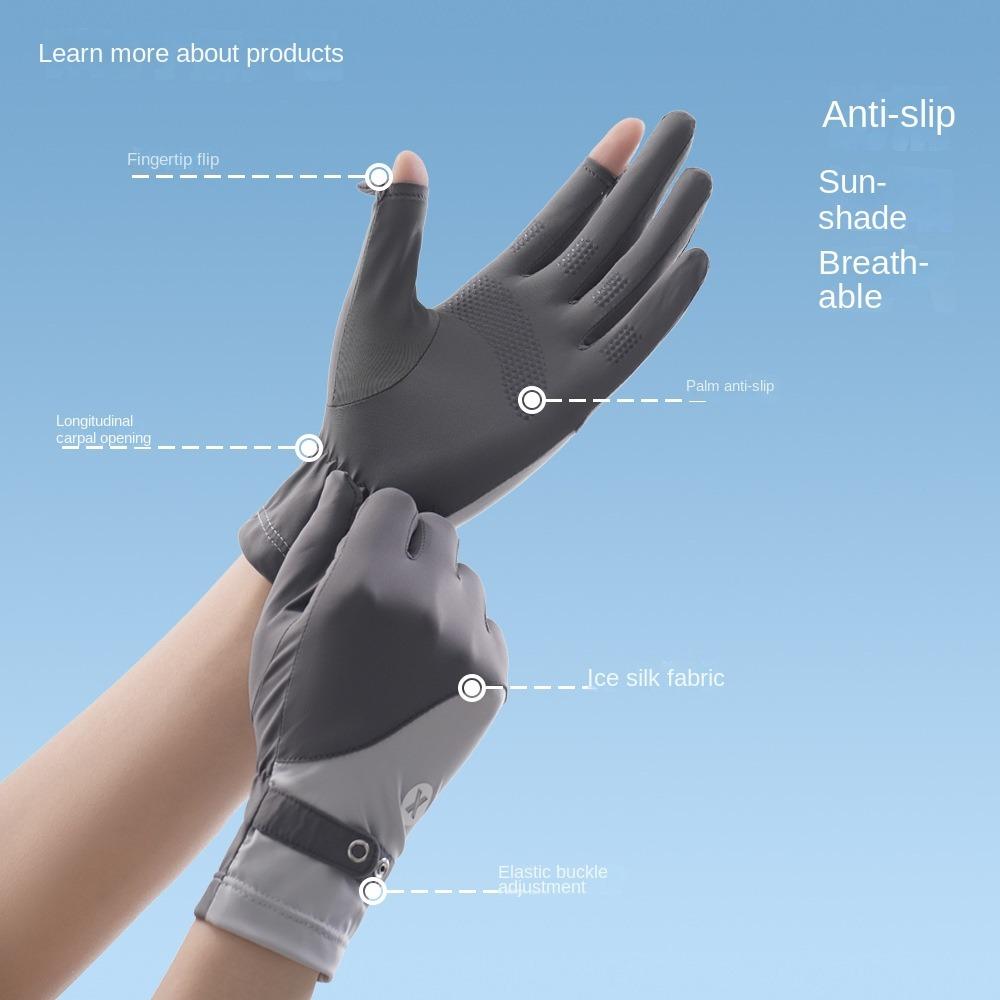 Anti-UV Sun Protection Riding Gloves Ice Silk Summer Driving Mittens Women Sunscreen Gloves Ladies