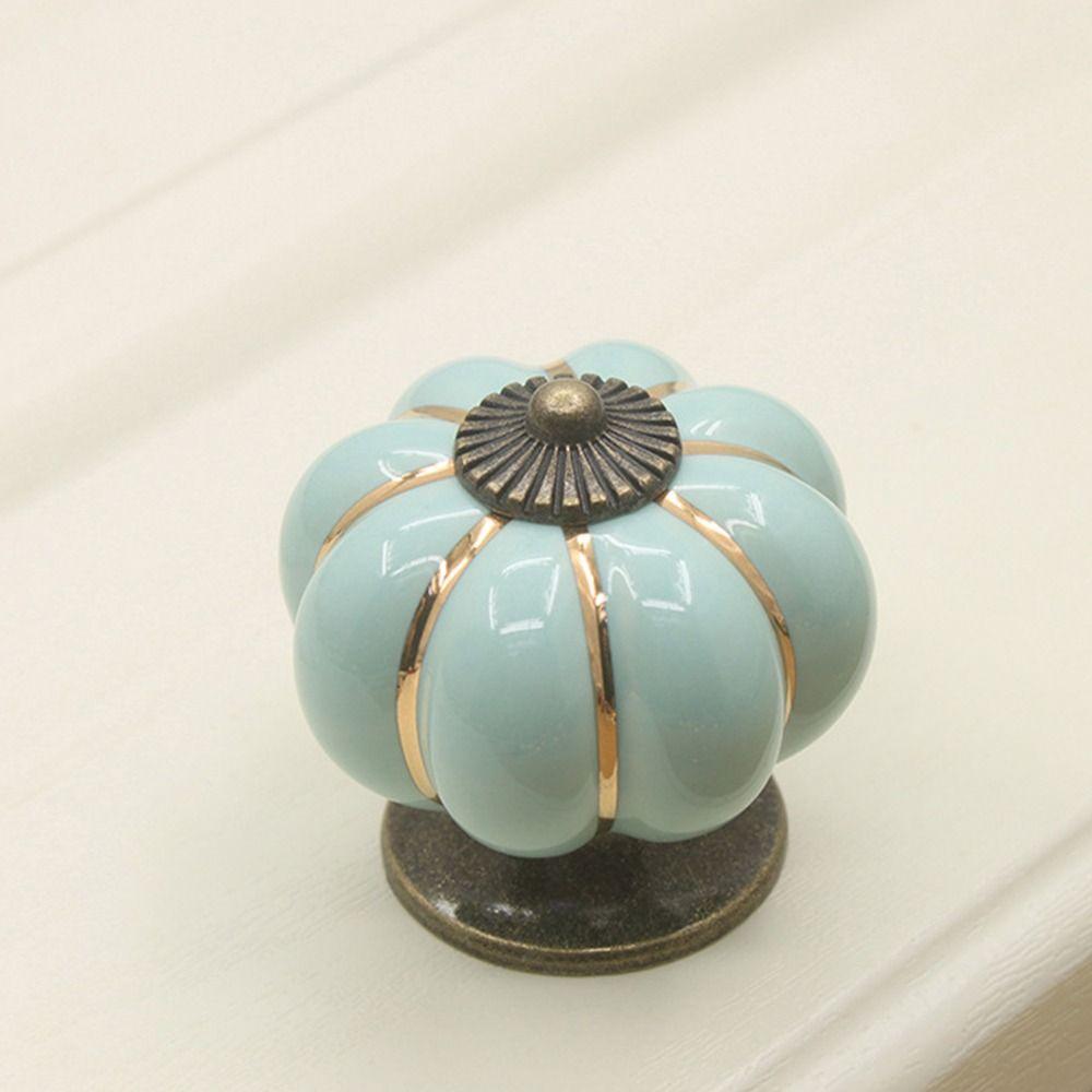 Керамическая ручка-тыква в европейском стиле с одним отверстием для ящика, ручки-ручки для дверей в стиле ретро, кухонные ручки