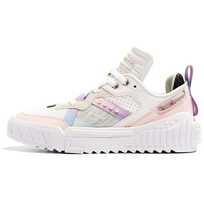 Li Ning 001 Unblock нескользящие износостойкие низкие кроссовки для скейтбординга женские кроссовки для скейтбординга Cherry-Blossom-Pink AGCR346-2