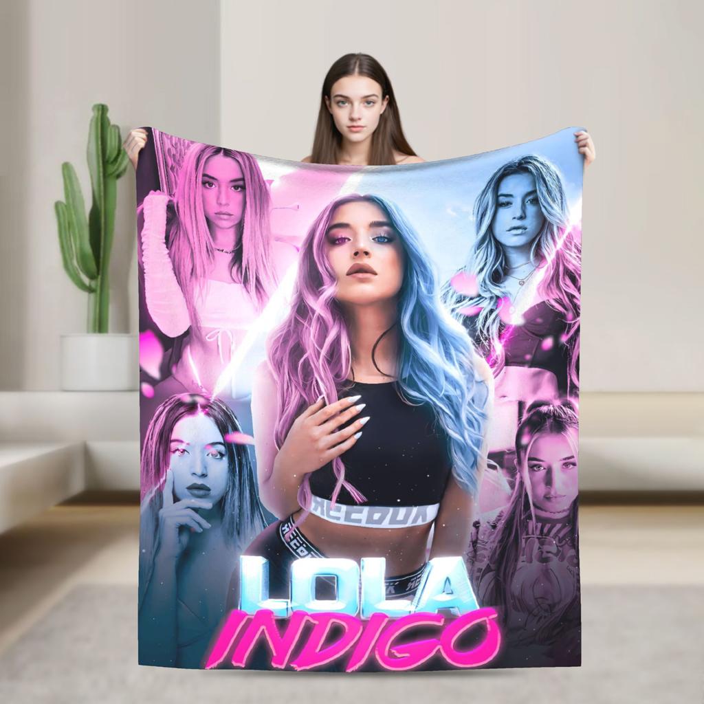 L-Lolas I-Indigos Spanish Singer  Blanket Quality Super Warm  Throw Blanket Winter Airplane Travel Living Room Fashion Bedspread