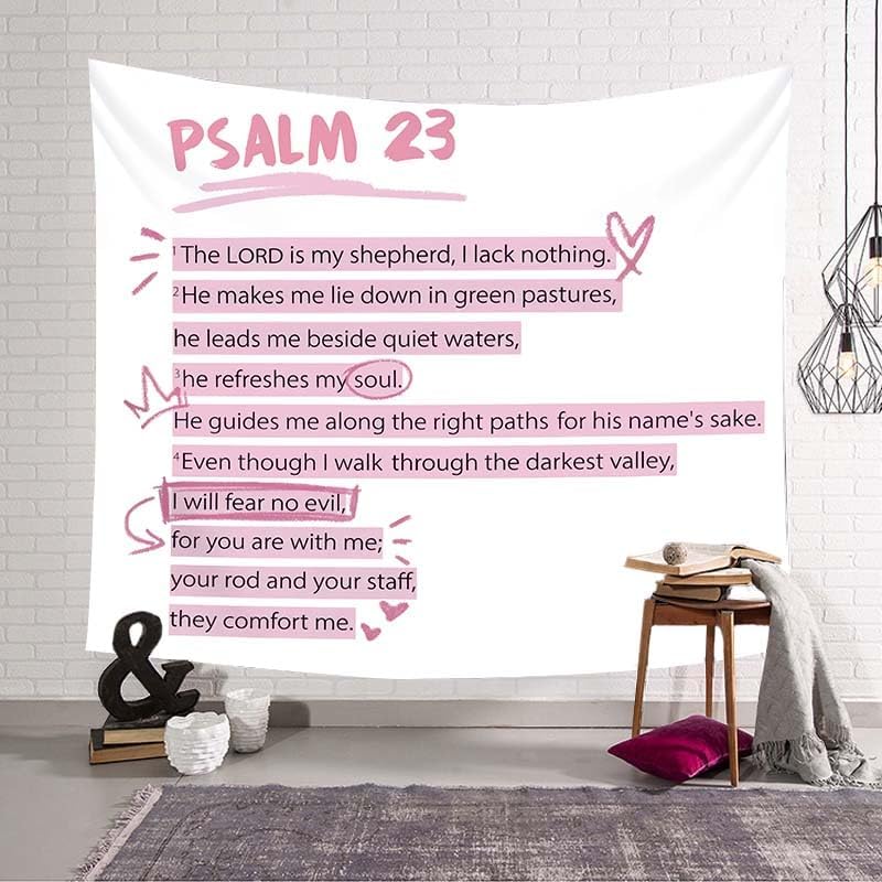 Pink Christian Tapestry Aesthetic Bible Verses Tapestries Wall Hanging Pink Wall Art for Teen Girls & Women Wall Tapestry for Bedroom Dorm Decor for