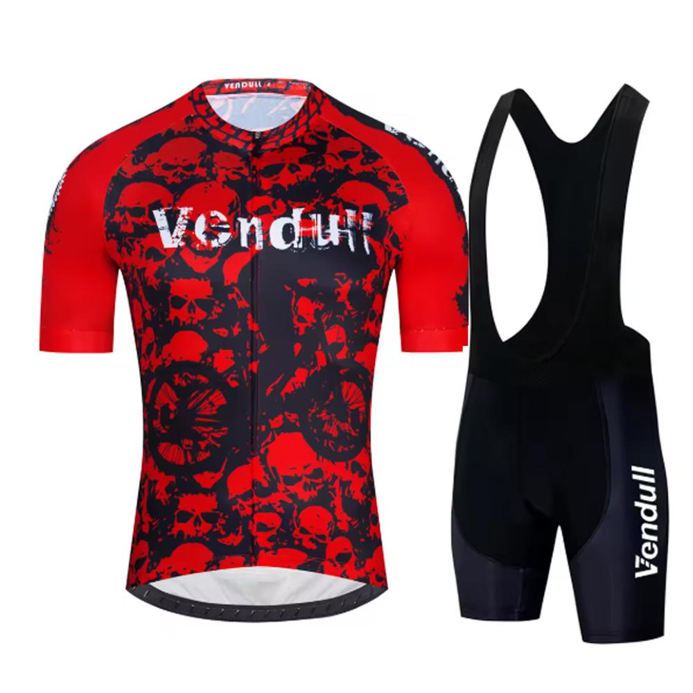 Short Sleeve Clothes Bib Shorts Set Cycling Clothing Outdoor Mtb Ropa Ciclismo Red Mountain Bike Wear Summer Breathable Cycling Suit Set