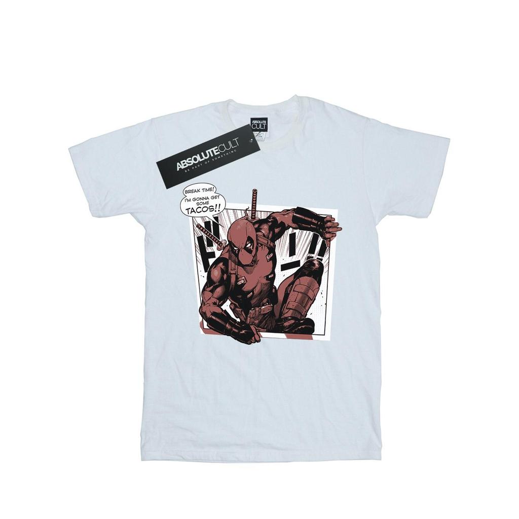 Marvel Mens Deadpool Breaktime Tacos T-Shirt