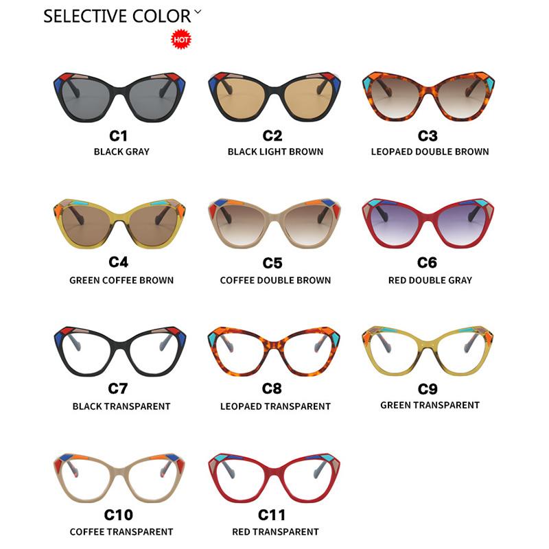 High Quality Irregular Cat Eye Sunglasses Women Men Color Blocking Fashion Luxury Sun Glasses Daily Commute Shopping Shade Glasses