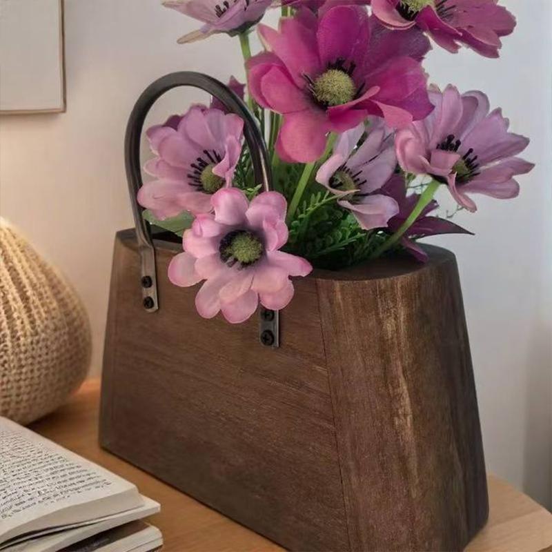 1 шт. Цветочный горшок ручной работы для растений Минималистичный Ретро Домашний горшок Деревенская деревянная Креативная корзина Простой 26x23x11см