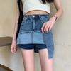 Street Wear Blue Casual Mini Denim Skirt Women Fashion Women Skirt Skort Pocket Jeans Skirts High Waist Jeans