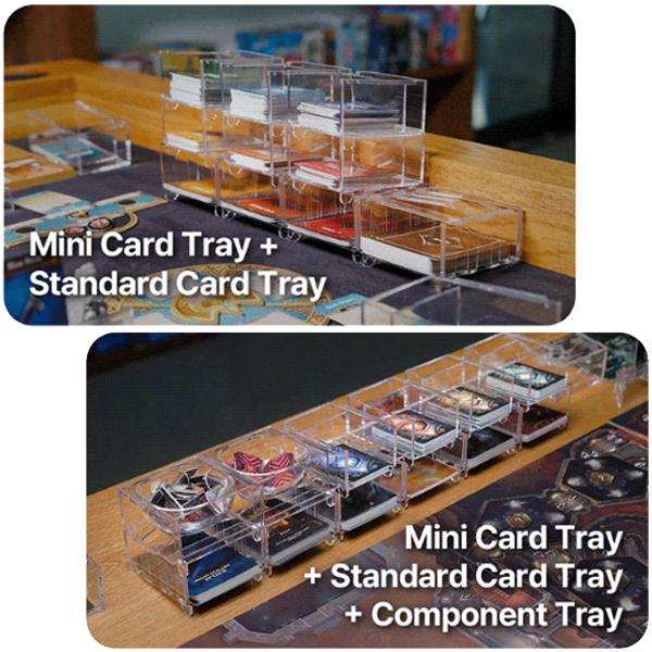 Clear Board Game Cards Stand Holders [4 PACK] | Transparent Card Deck Display Holders | Playing Card Holders for Ticket To Ride, Monopoly, Dominion