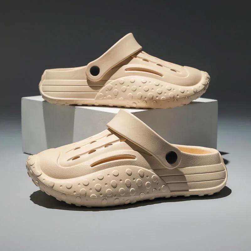 Модные летние мужские шлепанцы Comwarm с отверстиями, модные дышащие полые сандалии, мужские модные сандалии-кроссовки, уличная легкая пляжная обувь