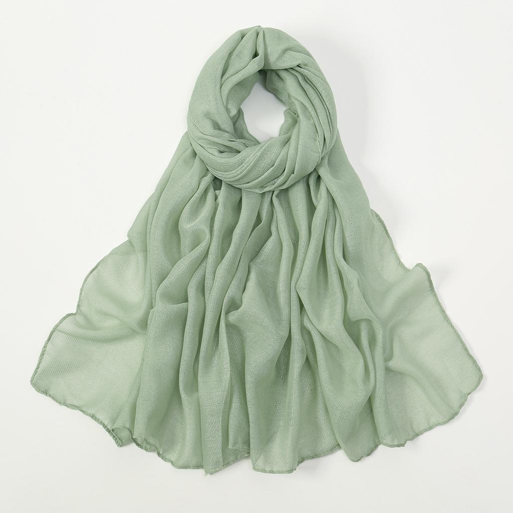 Big Size Pleated Shimmer Cotton Hijab Scarf For Women Muslim Long Shawls Solid Headscarf Wraps Islamic Headband Turban 180*90cm
