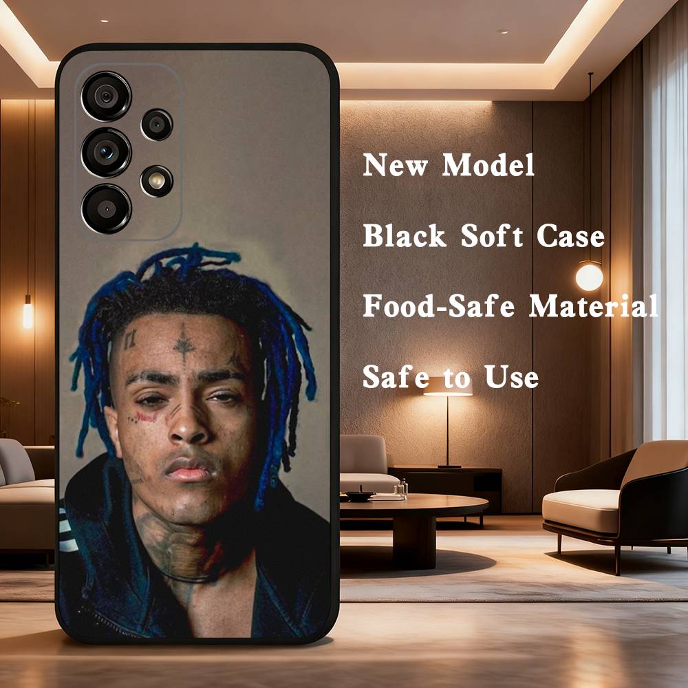 Чехол для телефона рэпера X-XXXTentacion для Samsung Galaxy A73,31,32,72,41,J7,8,9,53,52,71,22,Note Мягкий черный силиконовый чехол