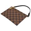 Auth LOUIS VUITTON Damier Clifton Pouch Brown Canvas Wristlet lv5616mb
