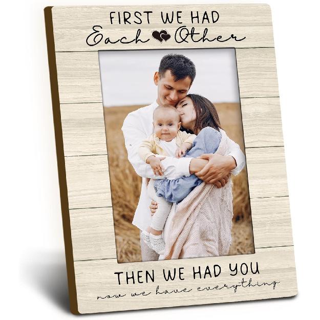 Baby Picture Frame 4x6, Family Wooden Picture Frame, Families Frames, New Baby Gifts, Newborn Babies Gifts, First We Had Each Other Family Decorative