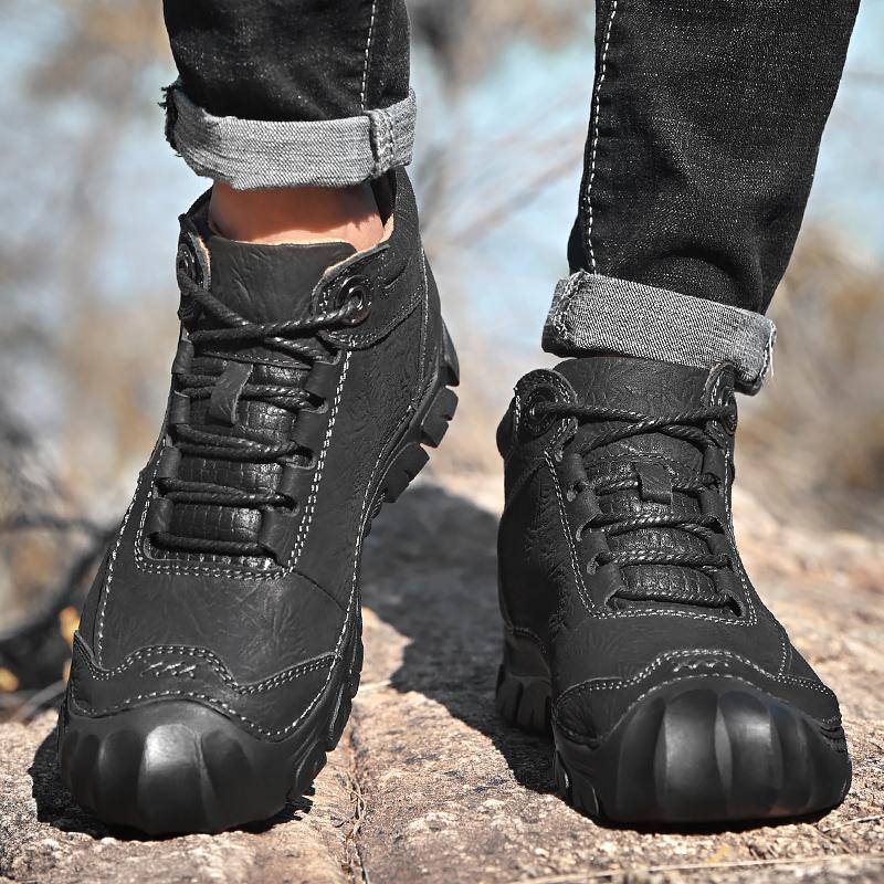 Genuine Leather Men Shoes Sneakers Waterproof Outdoor Men Boots Comfortable Men Walking Hiking Shoes