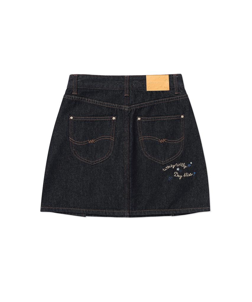 Wacky Willy Women'S Denim Mini Skirt Indigo