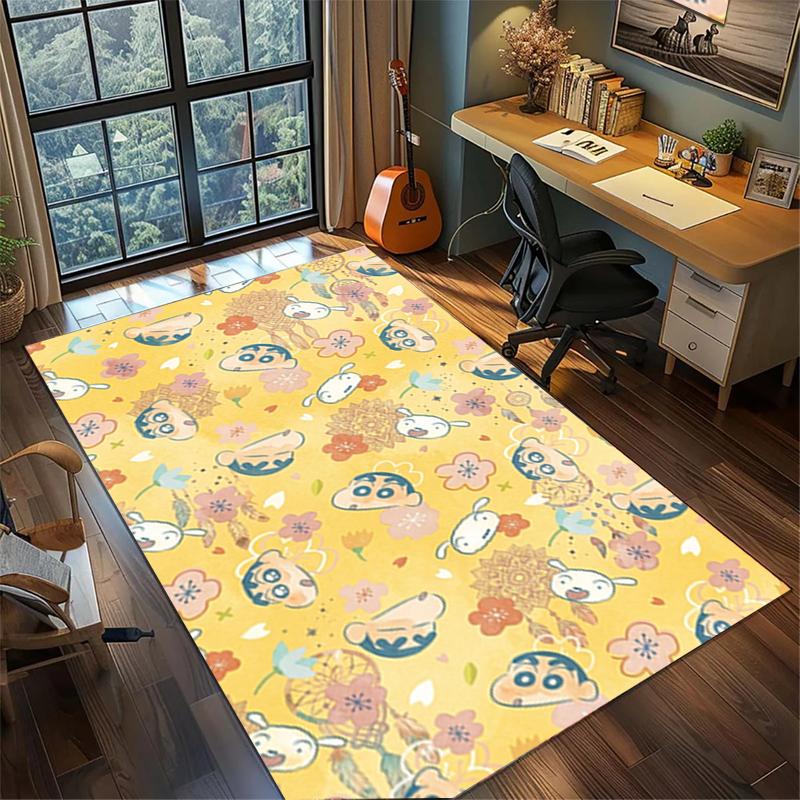 Bedroom Crayon Shin-chan Carpet Large Area Non Slip Washable Floor Mat Gamer Room Decor