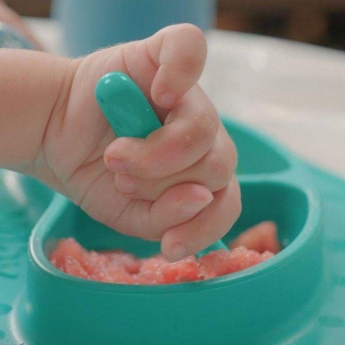 Lot de 3 premières cuillères bébé - NUBY - Silicone - Dès 6 mois - Rose / Bleu / Vert