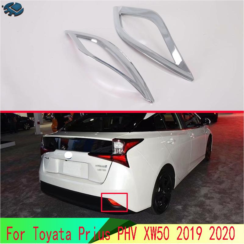 For Toyata Prius PHV XW50 Car Accessories ABS Chrome Rear Reflector Fog Light Lamp Cover Trim Bezel Frame Styling