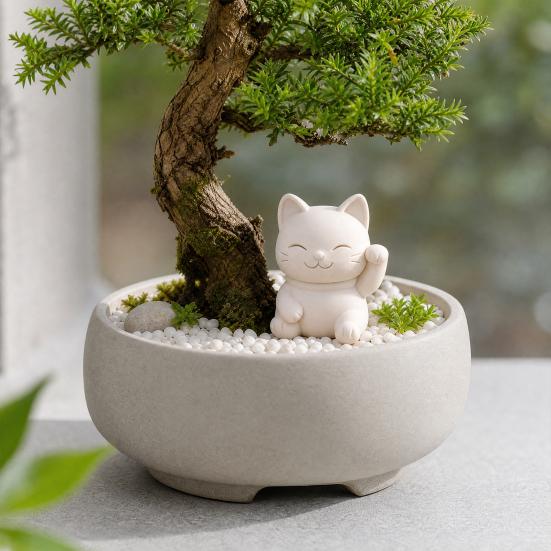 3D-печатная статуэтка кошки-удачи, милая белая фигурка Манеки, мини-украшение «Кот-приманка» матового белого цвета для домашнего стола, спальни, праздников, дней рождения