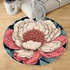 Винтажные круглые ковры с цветочным узором, Иллюстрация пиона, Художественный ковер, Мягкий, Противоскользящий, Впитывающий, Декоративный коврик для дома, офиса, кухни