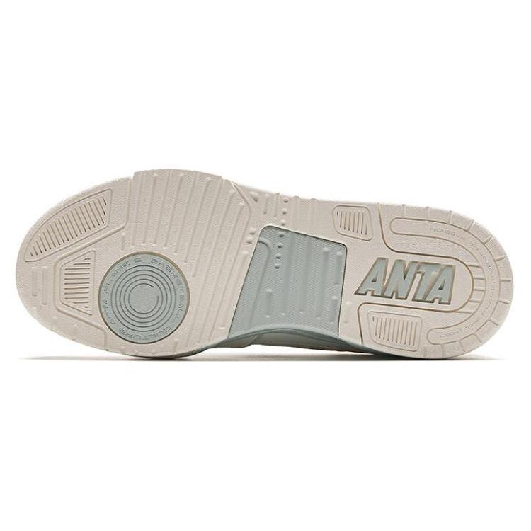 Anta Flame 5 Нескользящие Низкие Кеды для Скейтборда Женские Бежево-Зеленые 122428081-1