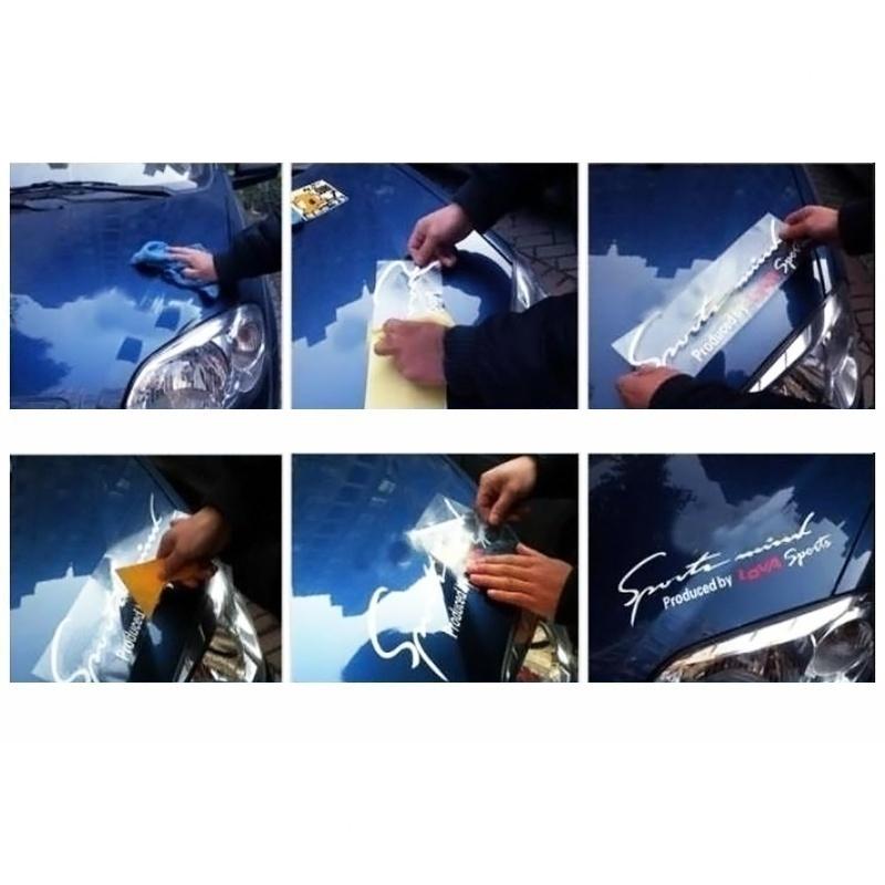 1 х светоотражающие спортивные наклейки на капот, фары спортивного автомобиля (27х8см)