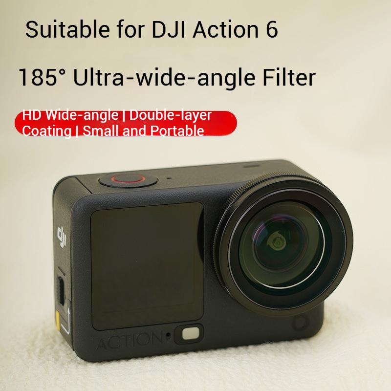 GRT Action6 Filters Kit for DJI Osmo Action 6 Filter with 185 ° HD Ultra Wide Angle Waterproof Lens Sports Camera Accessories