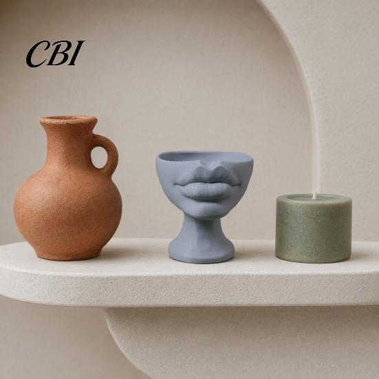 Succulents Plant Pot 3D Printed Lip-Shaped Flower Pot, Artistic Sculptural Planter with Matte Finish, Multifunctional Minimalist Desk Decor for Living