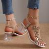 Fashion Fashion Rhinestone Stiletto Women's Shoes Transparent PVC High Heels Buckle High Sandals Women Sandals High Heels
