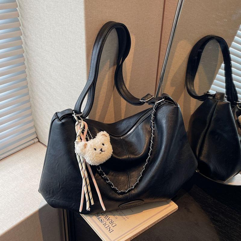 Вместительная ретро-сумка женская осенне-зимняя новая повседневная на плечо, сумка-мессенджер, цепочка, плиссированная сумка-тоут