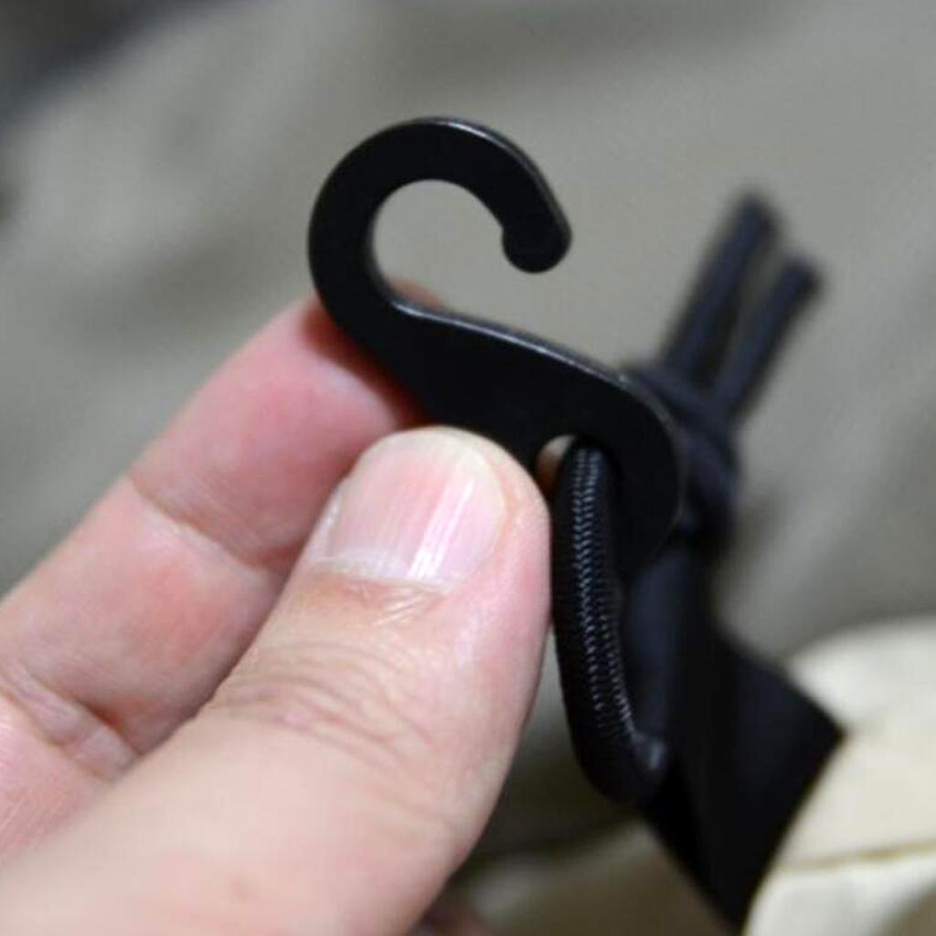 10 Pcs Plastic Shock Cord Hook Hooks End for Elastic Rope Strapping Tape