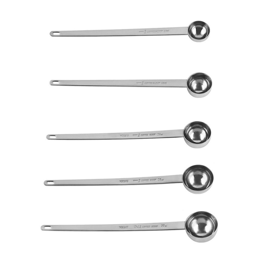 Длинная кофейная ложка из нержавеющей стали 304, мерная ложка 10 мл/15 мл/20 мл/25 мл/30 мл, кухонный инструмент для точного измерения