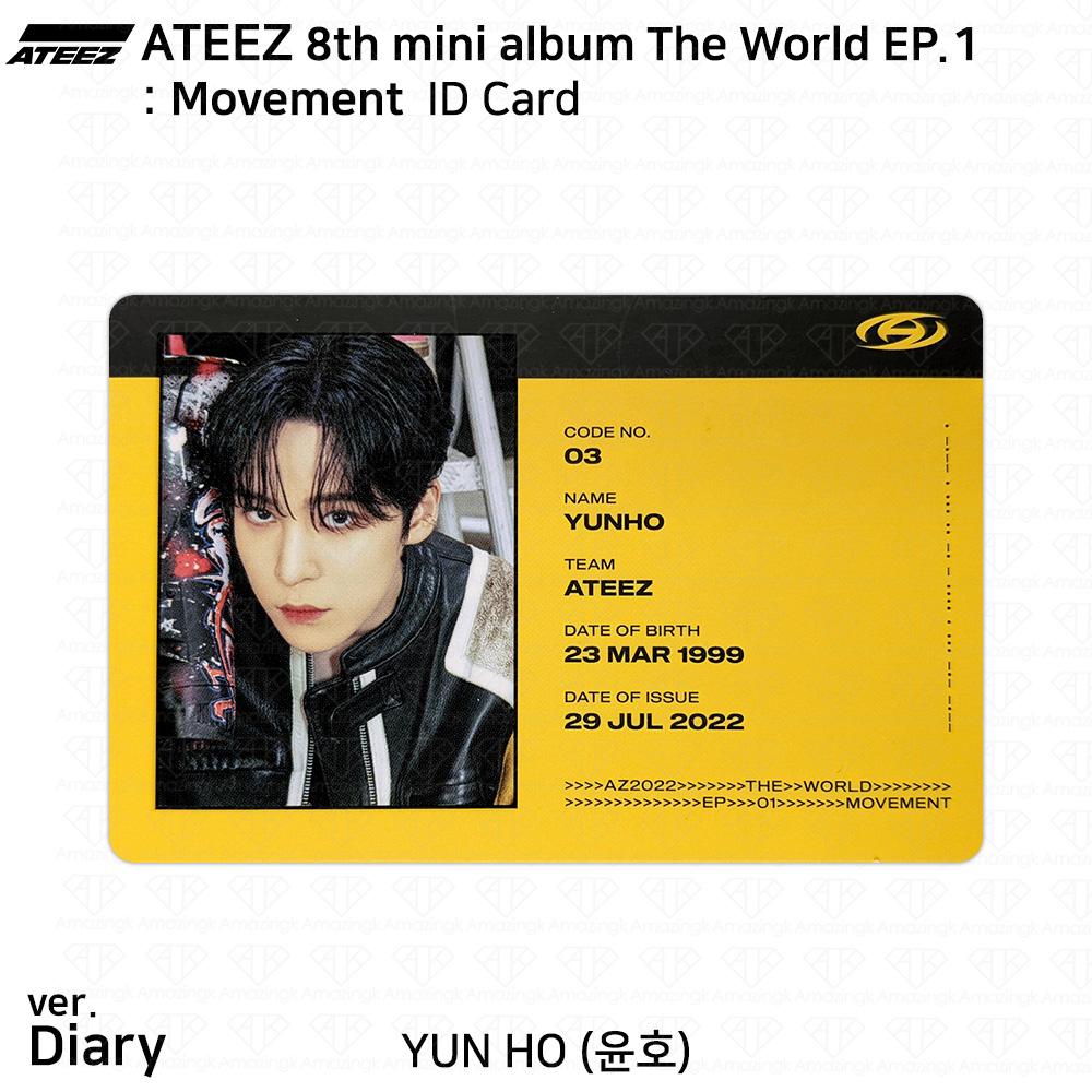 ATEEZ 8-й мини-альбом The World EP.1 : Официальное удостоверение личности движения Фотокарта КПОП