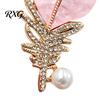 Feather Lapel Pin Faux Pearl Rhinestone Brooch, Decorative Clip Lightweight Brooch for Women, Sweater Cardigan Coat Suit Jewelry Accessories Shaped